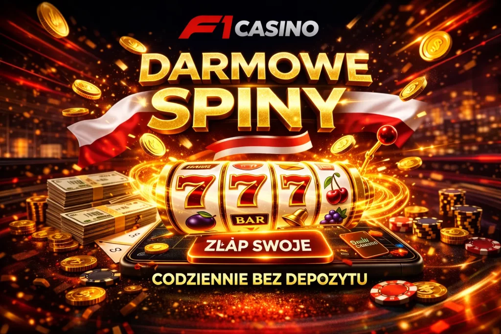Darmowe spiny w F1 Casino – baner promocyjny PL
